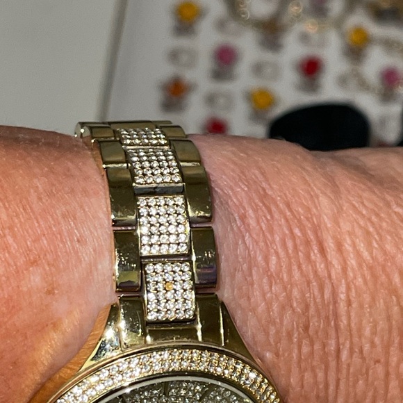 Michael Kors Pave Watch In Gold & Crystals - Picture 6 of 12